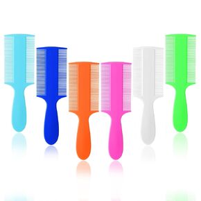 6Pcs Baby Comb Double Sided Dandruff Comb Fine Teeth Pet Comb Plastic Flea Lice Comb With Handle For Newborn Baby Adult And Pet To Keep Skin Healthy And Hair Soft (Multi-Colors)
