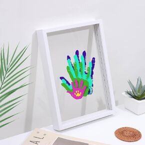 Family Handprint Kit, DIY Baby Newborn Hand and Footprint Wooden Frame, Gifts for Babies Newborn Kids New Parents, Home Decor Family Gifts Set