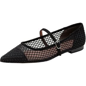 Linea Paolo - Nadeen - Womens Fishnet and Mesh Mary Jane Flats