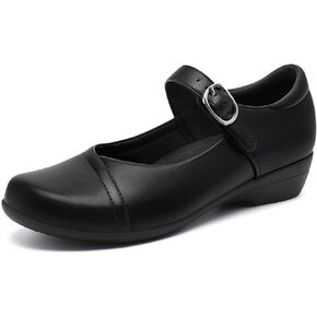 Athlefit Mary Jane Flats for Women Dressy Ballet Flats Shoes Comfortable Round Toe Buckle Work Flat Shoes