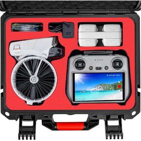Portable Hard Waterproof Case for DJI Flip Fly More Combo,Stores 7 Batteries,RC 2/RC-N3 Remote Control,Charging Hub,65W Charger,FLip Drone and Other Accessories