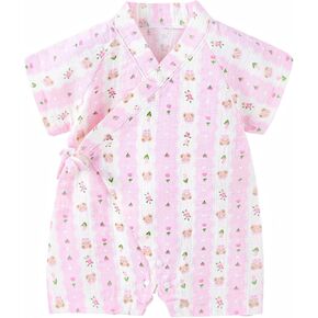 PAUBOLI Newborn Muslin Robe Baby Kimono Onesie Infant Cotton Romper 0-24 Months
