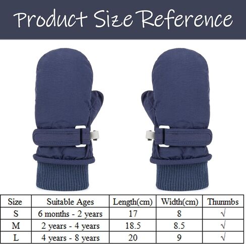 Toddler-Mittens Kids-Winter-Gloves Lined Fleece Snow-Gloves Ski-Gloves for Little Boys Girls in Kuwait
