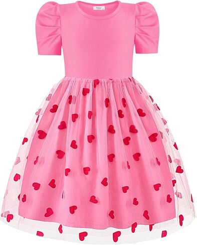 Arshiner Toddler Girls Tutu Dresses Party الرسمية عيد ميلاد الصيف نفخة قصيرة الأكمام تول الفتيات الصغيرات in Kuwait