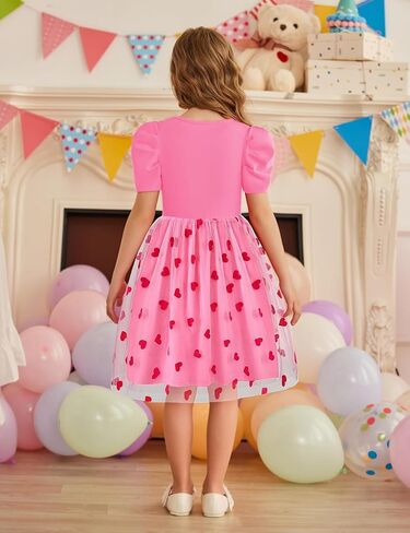 Arshiner Toddler Girls Tutu Dresses Party الرسمية عيد ميلاد الصيف نفخة قصيرة الأكمام تول الفتيات الصغيرات in Kuwait