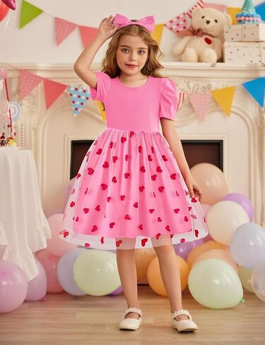 Arshiner Toddler Girls Tutu Dresses Party الرسمية عيد ميلاد الصيف نفخة قصيرة الأكمام تول الفتيات الصغيرات in Kuwait