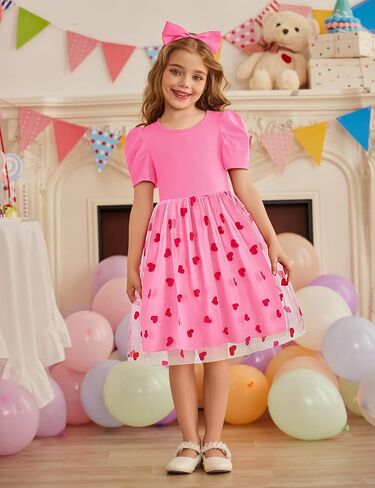 Arshiner Toddler Girls Tutu Dresses Party الرسمية عيد ميلاد الصيف نفخة قصيرة الأكمام تول الفتيات الصغيرات in Kuwait