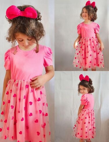 Arshiner Toddler Girls Tutu Dresses Party الرسمية عيد ميلاد الصيف نفخة قصيرة الأكمام تول الفتيات الصغيرات in Kuwait
