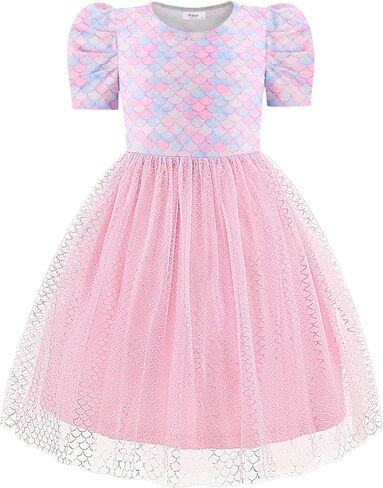 Arshiner Toddler Girls Tutu Dresses Party الرسمية عيد ميلاد الصيف نفخة قصيرة الأكمام تول الفتيات الصغيرات in Kuwait