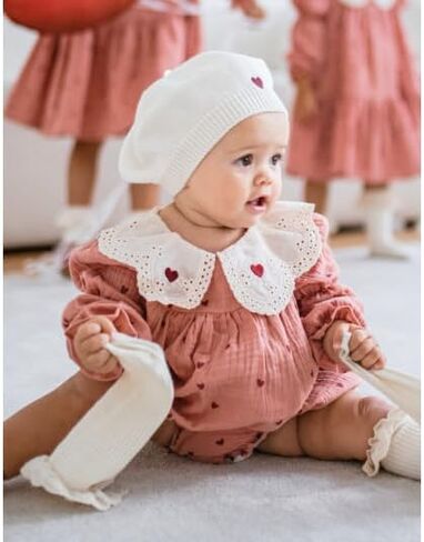 My First Valentines Day Baby Girl Outfit Newborn Heart Bubble Romper Onesie Valentines Spring Outfits Clothes in Kuwait