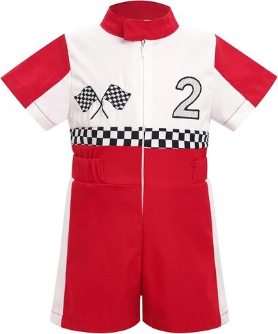OBEEII Baby Boys 1st 2nd Birthday Outfit Girls Race Car Driver Romper Cake Smash Photoshoot Jumpsuit One Piece Racer Outfit in Saudi Arabia