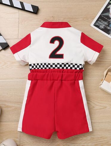 OBEEII Baby Boys 1st 2nd Birthday Outfit Girls Race Car Driver Romper Cake Smash Photoshoot Jumpsuit One Piece Racer Outfit in Saudi Arabia
