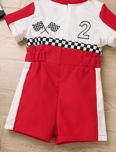 OBEEII Baby Boys 1st 2nd Birthday Outfit Girls Race Car Driver Romper Cake Smash Photoshoot Jumpsuit One Piece Racer Outfit in Saudi Arabia