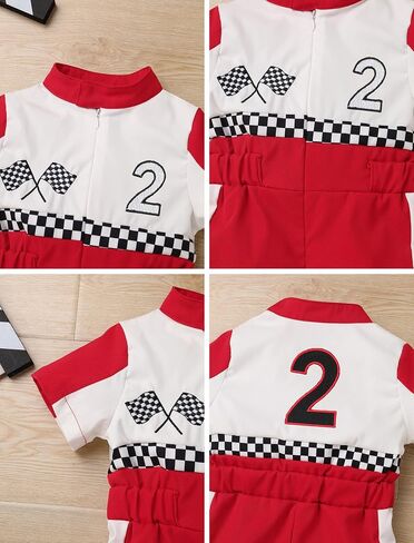 OBEEII Baby Boys 1st 2nd Birthday Outfit Girls Race Car Driver Romper Cake Smash Photoshoot Jumpsuit One Piece Racer Outfit in Saudi Arabia