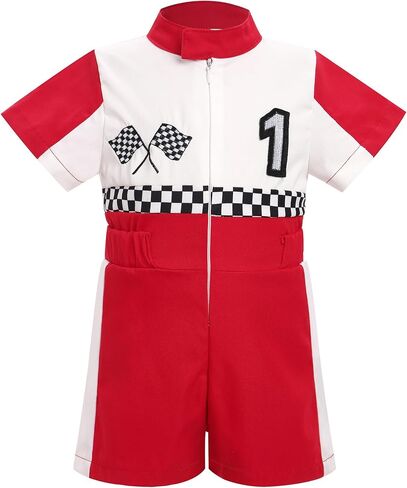 OBEEII Baby Boys 1st 2nd Birthday Outfit Girls Race Car Driver Romper Cake Smash Photoshoot Jumpsuit One Piece Racer Outfit in Saudi Arabia