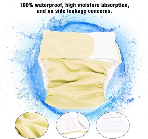 Joyzan قابلة لإعادة الاستخدام قابلة للبقعة البالغة حفاضات ، قابلة للغسل الحفاض المسنين للسلس البول حماية الملابس الداخلية تسرب إثبات أنفاس الواقي حلقة الخطاف بانت بانس كبار السن النساء العجز النساء in Kuwait