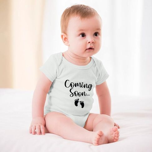 Coming Soon Pregnancy Announcement Infant Romper Baby Girl Bodysuit Short Sleeve Baby Clothes in Kuwait