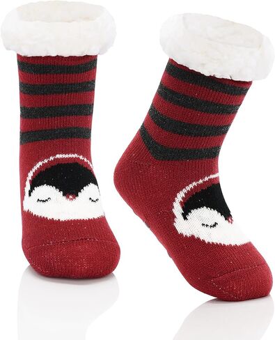 Zando Kids Fuzzy Socks with Grips Toddler Slipper Socks Baby Christmas Socks Boys Girls Winter Socks Cozy Socks for Kids in Kuwait
