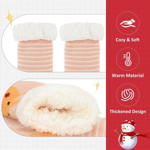 Zando Kids Girls Boys Slipper Socks Fluffy Socks Christmas Warm Fleece Fuzzy Socks Non-Skid Animal Thick Grip Socks in Saudi Arabia
