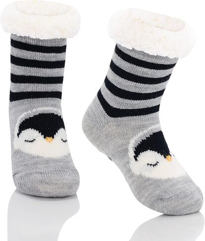 Zando Kids Girls Boys Slipper Socks Fluffy Socks Christmas Warm Fleece Fuzzy Socks Non-Skid Animal Thick Grip Socks in Saudi Arabia