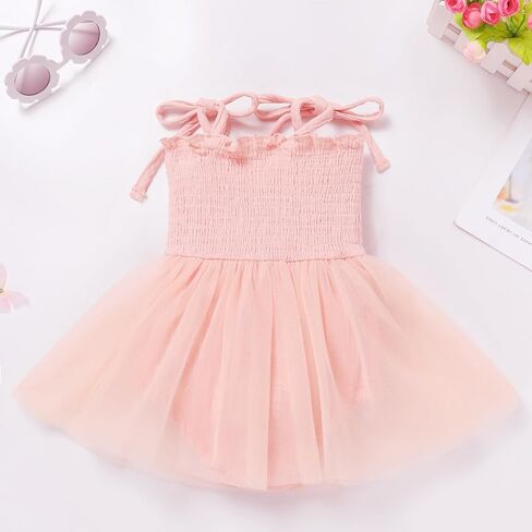 Baby Girls 1st Birthday Outfit Spaghetti Straps Romper Tutu Dress Onder One Year Party Cake Smash Photoshoot Outfits in Kuwait