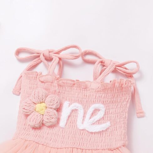 Baby Girls 1st Birthday Outfit Spaghetti Straps Romper Tutu Dress Onder One Year Party Cake Smash Photoshoot Outfits in Kuwait
