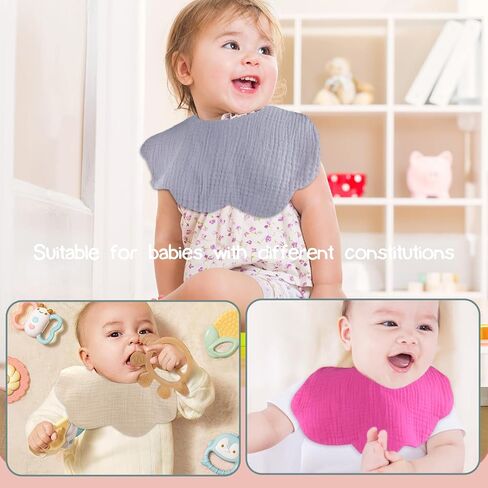 EllieHouse Baby Bibs for Girls Boys 8 Pack Muslin Drool Teeth Drooling Teething Bibs Muslin Cotton for Toddler Infant in Saudi Arabia