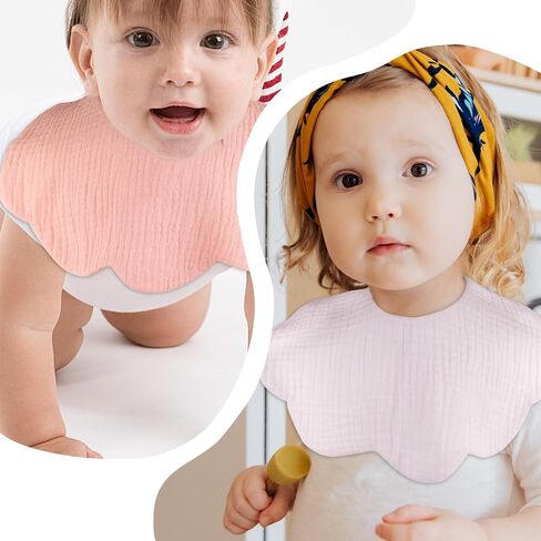 EllieHouse Baby Bibs for Girls Boys 8 Pack Muslin Drool Teeth Drooling Teething Bibs Muslin Cotton for Toddler Infant in Saudi Arabia