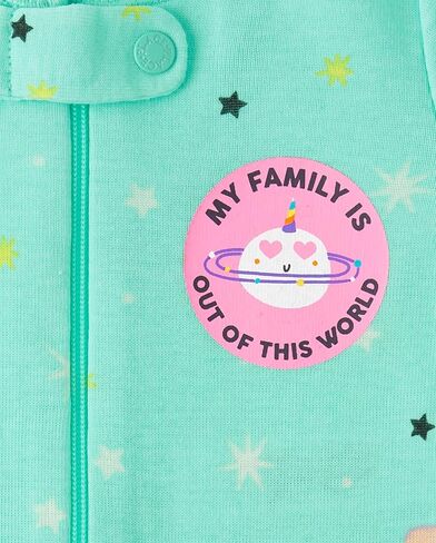 The Children's Place Baby Girls' and Toddler Long Sleeve 100% Cotton Zip-Front One Piece Footed Pajama in Saudi Arabia