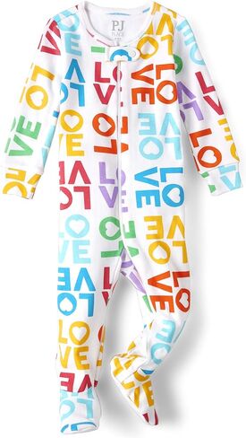 The Children's Place Baby Girls' and Toddler Long Sleeve 100% Cotton Zip-Front One Piece Footed Pajama in Saudi Arabia