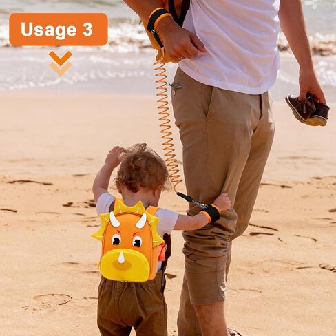 Accmor Toddler Harness Backpack Backpack Leash ، حقائب الظهر اللطيفة للديناصور مع رابط معصم مضاد للمعصم ، حقيبة ظهر للأطفال مع Baby Boys Girls ، Mini Toddler Back Pack Tether for Outdoor Travel (Orange) in Kuwait