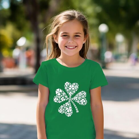 Kids St Patricks Day Shirt Boys Girls Irish Shamrock Clover Lucky Dinosaur Graphic Tees Toddler Short Sleeve T-Shirt Top in Saudi Arabia