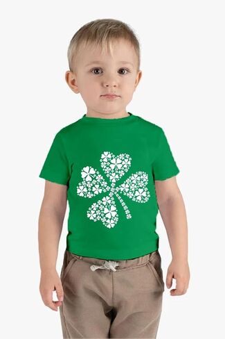 Kids St Patricks Day Shirt Boys Girls Irish Shamrock Clover Lucky Dinosaur Graphic Tees Toddler Short Sleeve T-Shirt Top in Saudi Arabia
