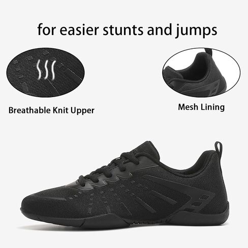 Girls Black Cheer Shoes Breathable Youth Cheerleading Competition Sneakers Shoes Women Gymnastic Athletic Shoes for Adult in Saudi Arabia