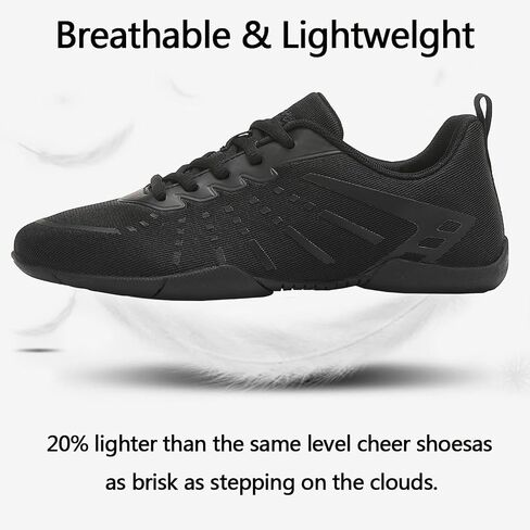 Girls Black Cheer Shoes Breathable Youth Cheerleading Competition Sneakers Shoes Women Gymnastic Athletic Shoes for Adult in Saudi Arabia