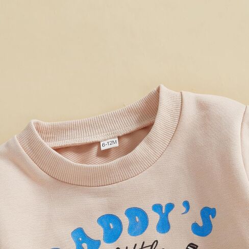 Toddler Hockey Outfit Baby Boy Girl Daddy’s Little Hockey Buddy Sweatshirt Long Sleeve Pullover Kids Winter Clothes in Kuwait