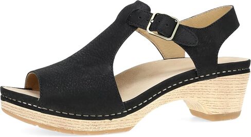 الصنادل Dansko Laverne زقزقة القدم للنساء-تصميم الشريط مع جلود Nubuck مقاومة للبقع in Kuwait