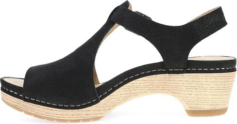 الصنادل Dansko Laverne زقزقة القدم للنساء-تصميم الشريط مع جلود Nubuck مقاومة للبقع in Kuwait