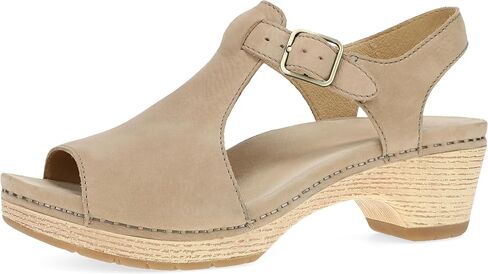 الصنادل Dansko Laverne زقزقة القدم للنساء-تصميم الشريط مع جلود Nubuck مقاومة للبقع in Kuwait