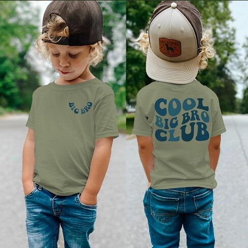 قميص Big Brother Toddler Baby Boy Cool Big Bro Bro Club T-Shirt Big Bro Summer Summer Short Sleeve Tees Top Top in Saudi Arabia