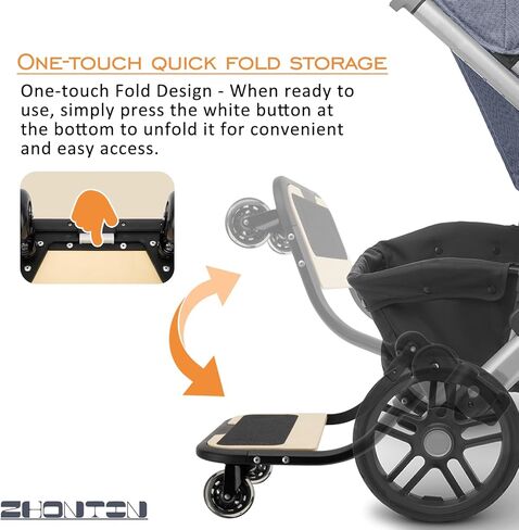 لوحة Ride-Along Board for Vista (2015-2019) و Vista V2 و Vista V3 Strollers | 65 رطل السعة | عجلات البولي يوريثان متينة | مرفق سريع لللمسة واحدة للأطفال للانضمام إلى التنزه in Kuwait