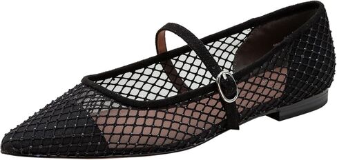 Linea Paolo - Nadeen - Womens Fishnet and Mesh Mary Jane Flats in Saudi Arabia