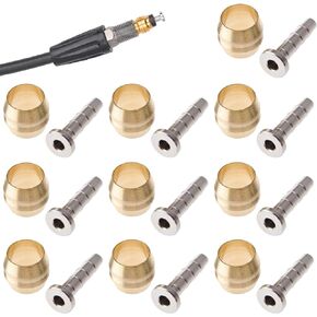 Bicycle Brake Olive and Brass Insert Kit - Essential Components for Shimano BH90 Avid Sram Hydraulic Disc Brake Systems - Pack of 10