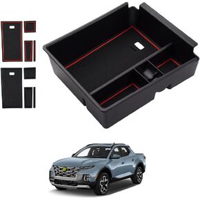 Autorder Center Console Organizer for 2022 2023 2024 Hyundai Santa Cruz Accessories Armrest Storage Box Secondary Insert Tray with 2 Color Mats