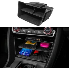 Thenice for 10th Gen Civic Central Console Storage Box Coins Trays Cards Organizer with USB Extension Cable for Honda Civic Sedan Hatchback Coupe Type R 2016 2017 2018 2019 2020 2021