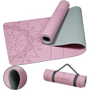 Yoga Mat Extra Thick 9MM, High Density Exercise Mats Non Slip for Home Workout, Pilates Mat with Strap for Women Men, Eco Friendly Mat Thick (9MM-NAVY-BLUE)
