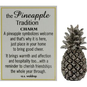 The Pineapple Tradition Zinc Pinaeapple Pocket Charm by Ganz w/ Story Card
