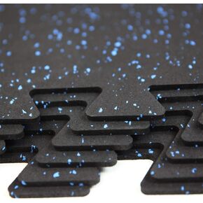 RevTime DIY Interlocking Rubber Exercise Floor & Mats 20"x20"x1/4" Puzzle Gym Mats for Garage Gym, Treadmill Mats, Fitness Floor (Pack of 6 Tiles with 10 Edge)