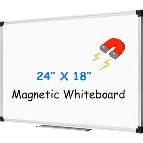 XBoard Magnetic Dry Erase Board 48 x 36 Inch, 4' x 3' Hanging White Board for Wall with Marker Tray, Silver Aluminum Frame Presentation Board for Home Office Classroom (Pack of 2)