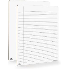 Scribbledo Dry Erase Notebook College Ruled Lined Board 9"x12" Reusable Lined Erasable Ruled Writing Note Pad Lapboard, Blank Whiteboard on Reverse